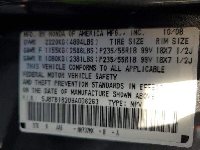 Photo 14 from auction – 2009 ACURA RDX with VIN 5J8TB18209A006263