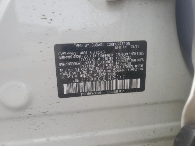 Photo 14 from auction – 2020 SUBARU FORESTER with VIN JF2SKADC0LH425173