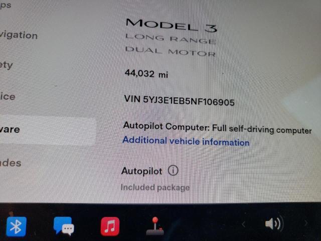 Photo 9 from auction – 2022 TESLA MODEL 3 with VIN 5YJ3E1EB5NF106905