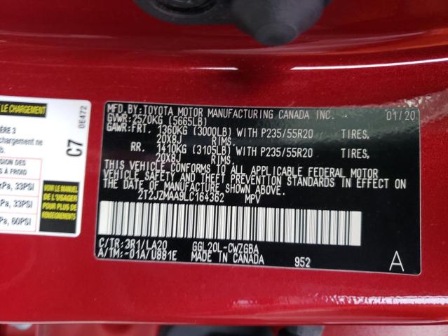 Photo 14 from auction – 2020 LEXUS RX 350 with VIN 2T2JZMAA9LC164362