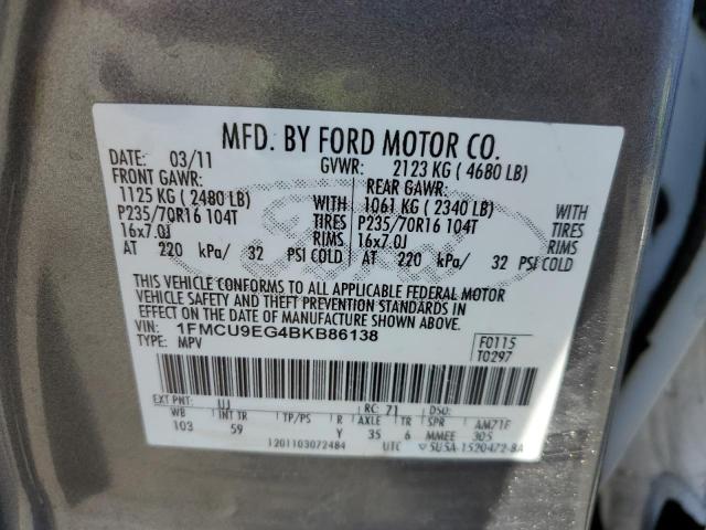 Photo 14 from auction – 2011 FORD ESCAPE LIM with VIN 1FMCU9EG4BKB86138