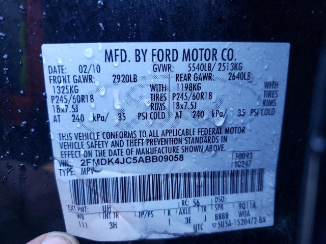 Photo 14 from auction – 2010 FORD EDGE SEL with VIN 2FMDK4JC5ABB09058