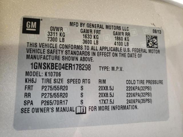 Photo 14 from auction – 2014 CHEVROLET TAHOE K150 with VIN 1GNSKBE04ER178298