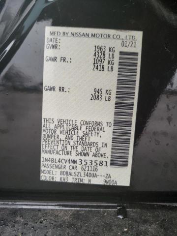 Photo 14 from auction – 2021 NISSAN ALTIMA SR with VIN 1N4BL4CV4MN353581