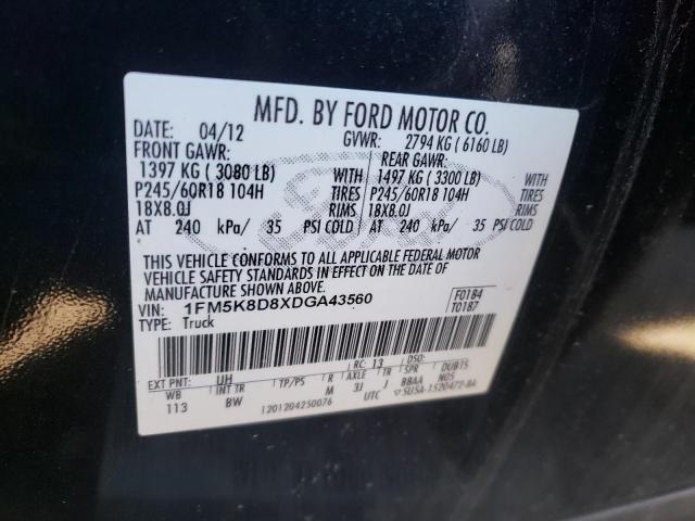 Photo 14 from auction – 2013 FORD EXPLORER X with VIN 1FM5K8D8XDGA43560