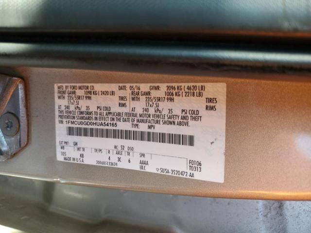 Photo 14 from auction – 2017 FORD ESCAPE SE with VIN 1FMCU0GD0HUA54165