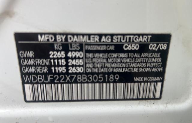 Photo 10 from auction – 2008 MERCEDES-BENZ E 320 CDI with VIN WDBUF22X78B305189