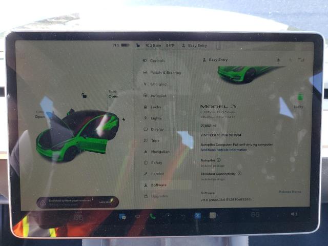 Photo 9 from auction – 2022 TESLA MODEL 3 with VIN 5YJ3E1EB1NF287534