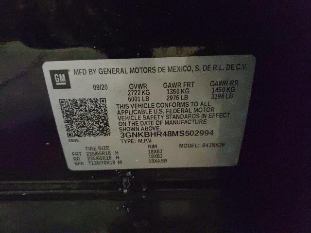 Photo 14 from auction – 2021 CHEVROLET BLAZER 2LT with VIN 3GNKBHR48MS502994