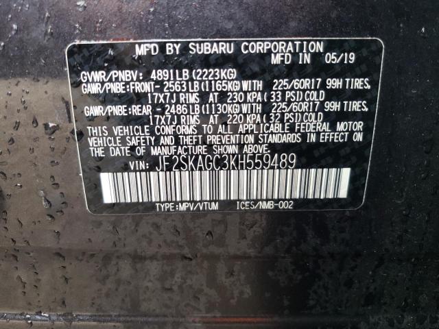 Photo 14 from auction – 2019 SUBARU FORESTER P with VIN JF2SKAGC3KH559489