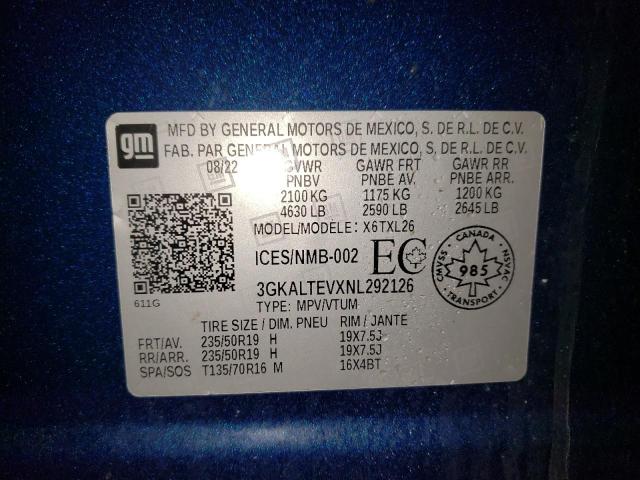 Photo 14 from auction – 2022 GMC TERRAIN SL with VIN 3GKALTEVXNL292126