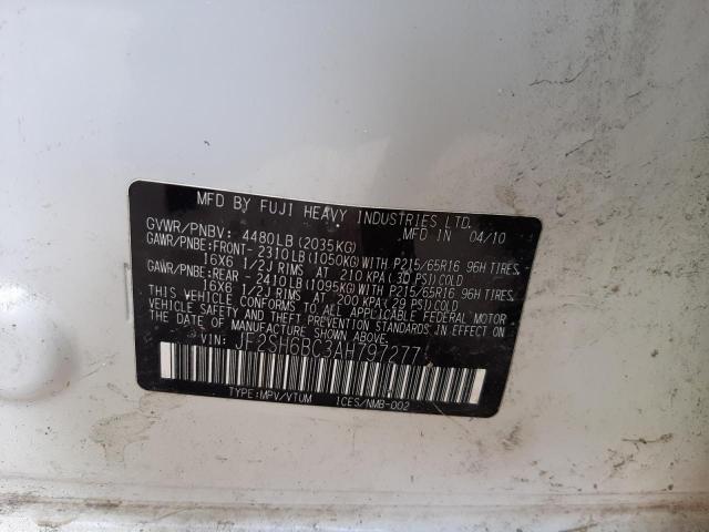 Photo 14 from auction – 2010 SUBARU FORESTER X with VIN JF2SH6BC3AH797277