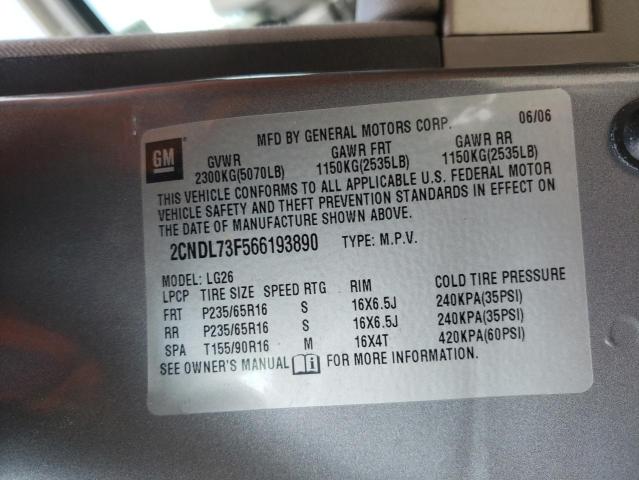 Photo 14 from auction – 2006 CHEVROLET EQUINOX LT with VIN 2CNDL73F566193890