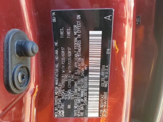Photo 14 from auction – 2014 TOYOTA SIENNA LE with VIN 5TDKK3DC1ES506966