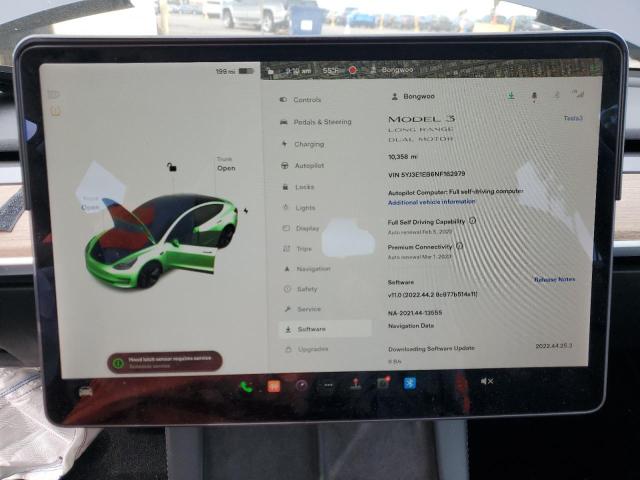 Photo 9 from auction – 2022 TESLA MODEL 3 with VIN 5YJ3E1EB6NF162979