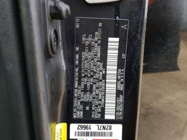 Photo 14 from auction – 2012 TOYOTA SEQUOIA PL with VIN 5TDDW5G19CS069878