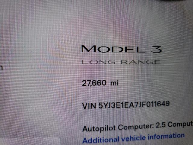 Photo 8 from auction – 2018 TESLA MODEL 3 with VIN 5YJ3E1EA7JF011649