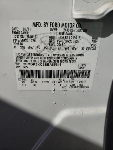 Photo 14 from auction – 2011 FORD EDGE LIMIT with VIN 2FMDK3KC2BBA85618