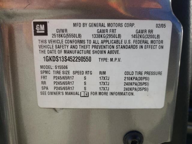 Photo 14 from auction – 2005 GMC ENVOY with VIN 1GKDS13S452290550