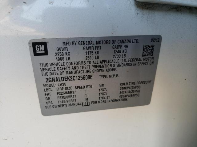 Photo 14 from auction – 2012 CHEVROLET EQUINOX LT with VIN 2GNALDEK2C1256086