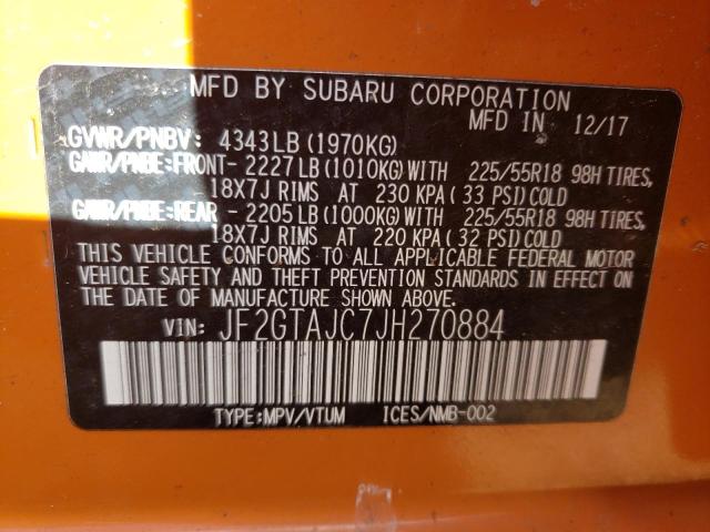 Photo 14 from auction – 2018 SUBARU CROSSTREK with VIN JF2GTAJC7JH270884