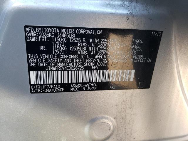 Photo 14 from auction – 2014 TOYOTA RAV4 XLE with VIN JTMWFREV4ED028725