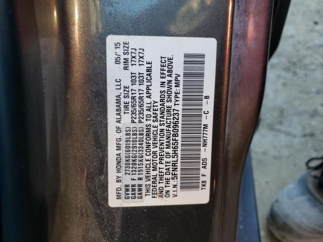 Photo 14 from auction – 2015 HONDA ODYSSEY EX with VIN 5FNRL5H65FB096237