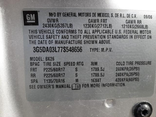 Photo 14 from auction – 2007 BUICK RENDEZVOUS with VIN 3G5DA03L77S548656