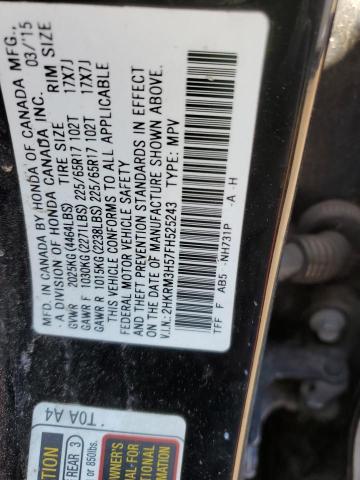 Photo 14 from auction – 2015 HONDA CR-V EX with VIN 2HKRM3H57FH525243
