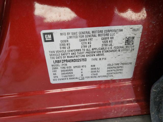 Photo 14 from auction – 2022 BUICK ENVISION E with VIN LRBFZPR46ND029760