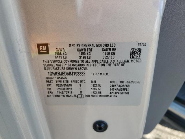 Photo 14 from auction – 2011 CHEVROLET TRAVERSE L with VIN 1GNKRJED5BJ193332