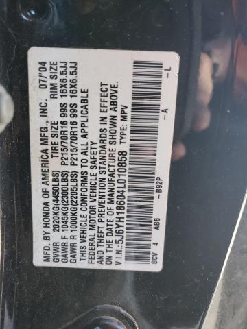 Photo 14 from auction – 2004 HONDA ELEMENT EX with VIN 5J6YH18604L010858