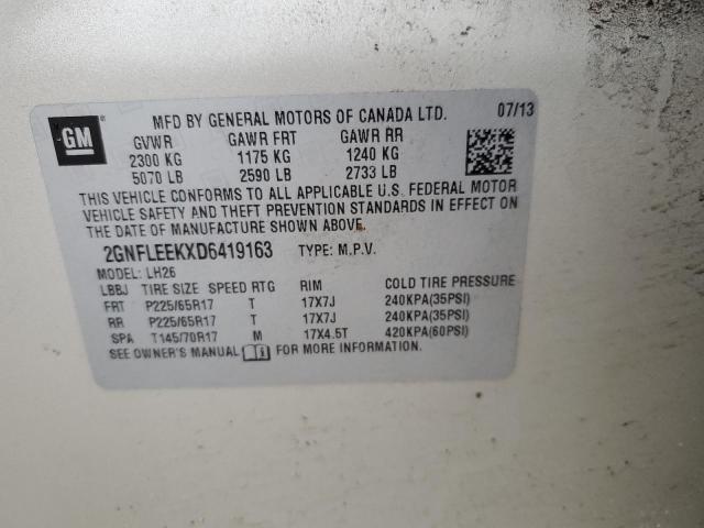 Photo 14 from auction – 2013 CHEVROLET EQUINOX LT with VIN 2GNFLEEKXD6419163