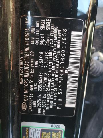 Photo 14 from auction – 2016 KIA SORENTO EX with VIN 5XYPH4A13GG017658