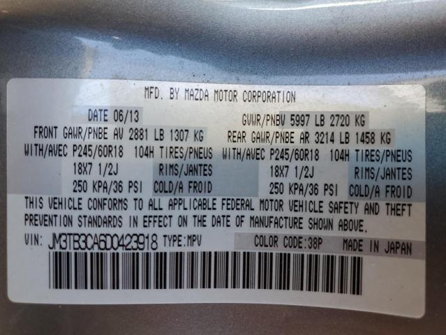Photo 14 from auction – 2013 MAZDA CX-9 TOURI with VIN JM3TB3CA6D0423918