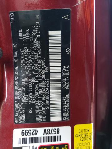 Photo 14 from auction – 2014 TOYOTA SIENNA XLE with VIN 5TDYK3DC0ES424222