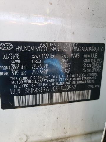 Photo 14 from auction – 2019 HYUNDAI SANTA FE S with VIN 5NMS33AD0KH020562
