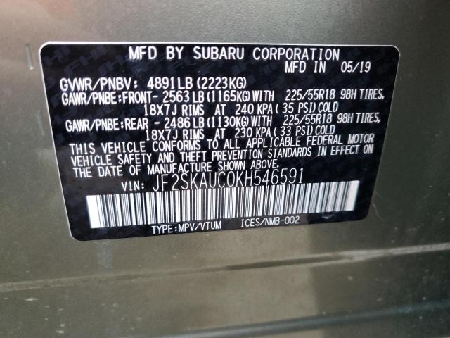Photo 14 from auction – 2019 SUBARU FORESTER L with VIN JF2SKAUC0KH546591
