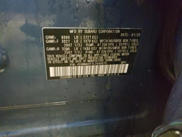 Photo 14 from auction – 2020 SUBARU ASCENT PRE with VIN 4S4WMAED1L3448875