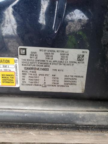 Photo 14 from auction – 2015 CHEVROLET TRAVERSE L with VIN 1GNKRFED4FJ149003