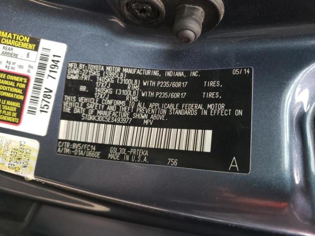 Photo 14 from auction – 2014 TOYOTA SIENNA LE with VIN 5TDKK3DC5ES493977
