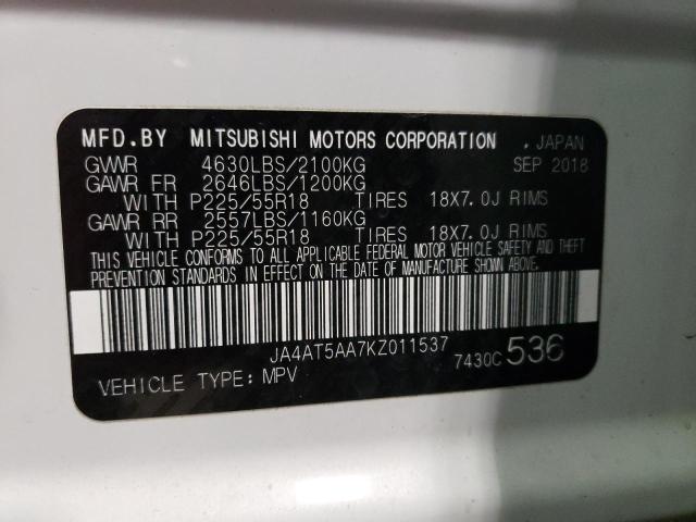 Photo 14 from auction – 2019 MITSUBISHI ECLIPSE CR with VIN JA4AT5AA7KZ011537