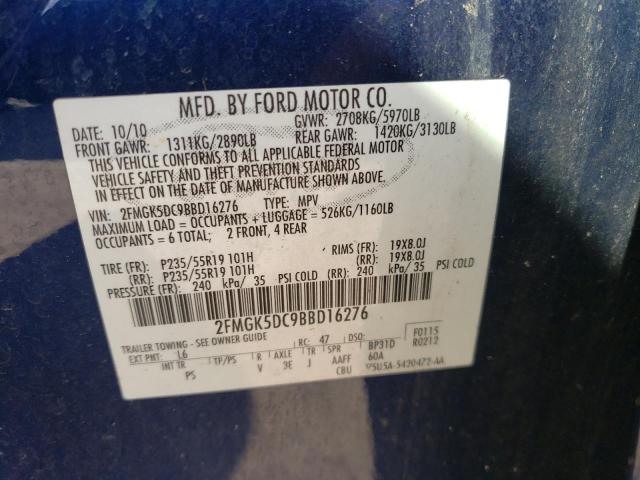 Photo 14 from auction – 2011 FORD FLEX LIMIT with VIN 2FMGK5DC9BBD16276