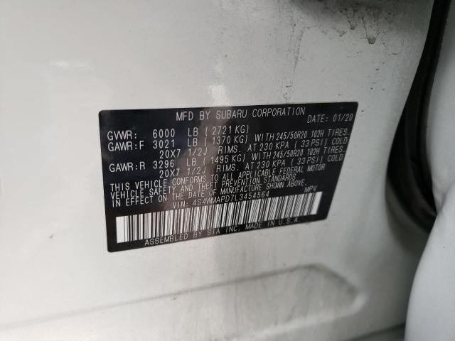 Photo 14 from auction – 2020 SUBARU ASCENT LIM with VIN 4S4WMAPD7L3454564