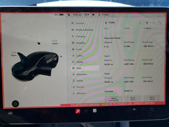 Photo 9 from auction – 2022 TESLA MODEL 3 with VIN 5YJ3E1EB4NF287009