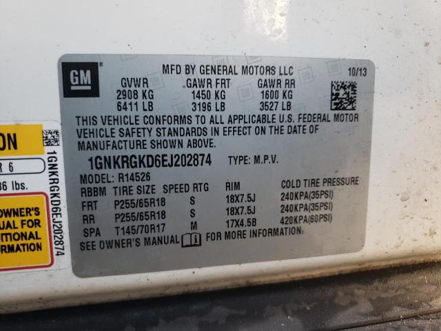 Photo 14 from auction – 2014 CHEVROLET TRAVERSE L with VIN 1GNKRGKD6EJ202874