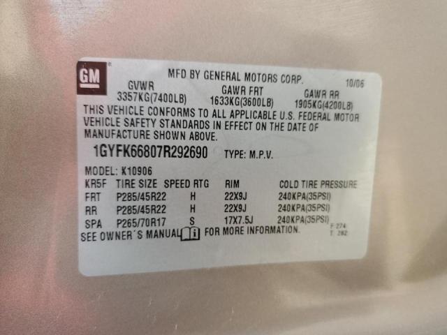 Photo 14 from auction – 2007 CADILLAC ESCALADE E with VIN 1GYFK66807R292690