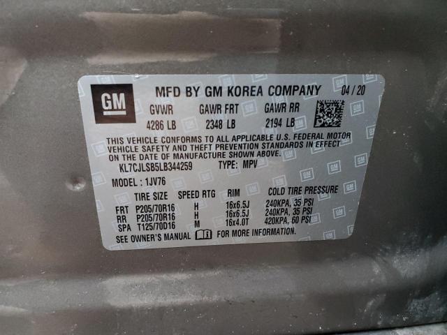 Photo 14 from auction – 2020 CHEVROLET TRAX 1LT with VIN KL7CJLSB5LB344259
