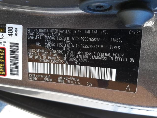 Photo 14 from auction – 2021 TOYOTA SIENNA LE with VIN 5TDKRKEC8MS015166