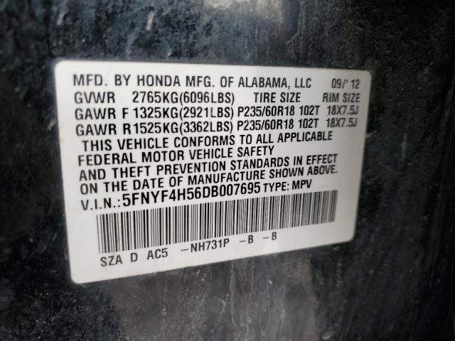 Photo 14 from auction – 2013 HONDA PILOT EXL with VIN 5FNYF4H56DB007695
